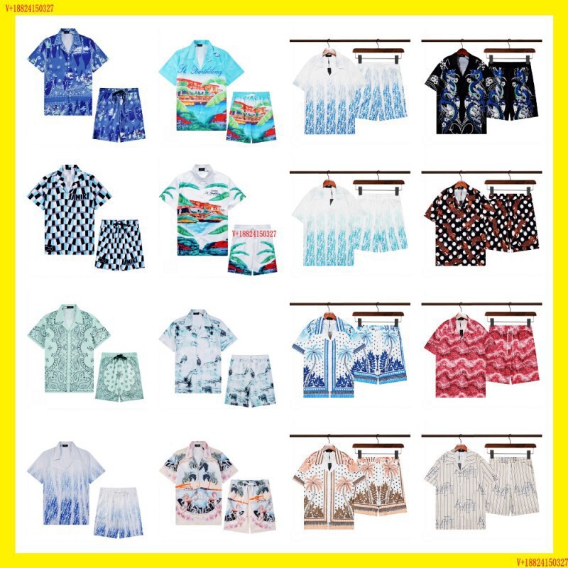 Foreign Trade Wholesale Independent Website 24 New Models Amiri Short-Sleeved Printed Shirts Retro Hawaiian Shorts Couple Sets Foreign Trade Wholesale Independent Website 24 New Models Amiri Short-Sleeved Printed Shirts Retro Hawaiian Shorts Couple Sets