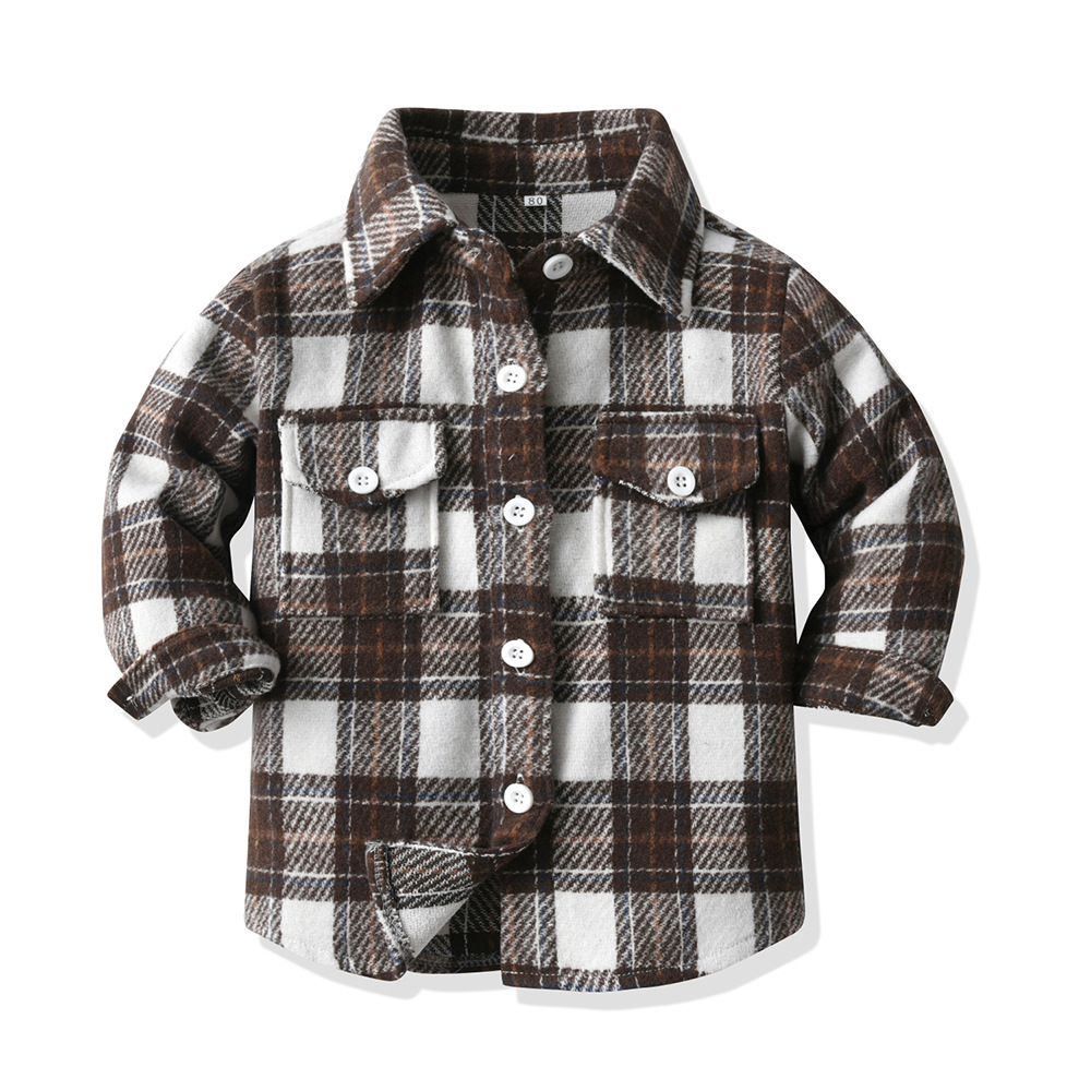 Casual Plaid Cotton Boys Outerwear display picture 6