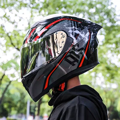 Delivery Ais Motorcycle Helmet Men's – Motosiklet kaskı (dəbilqə) - red-dreamy-with-titanium-silver-m