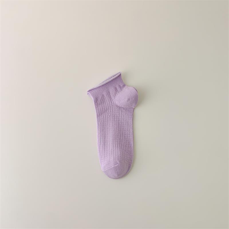 Calcetines cortos para mujer primavera y verano calcetines delgados de algodón ins moda japonesa JK estilo malla todo partido suelto rizado invisible barco calcetines para mujer