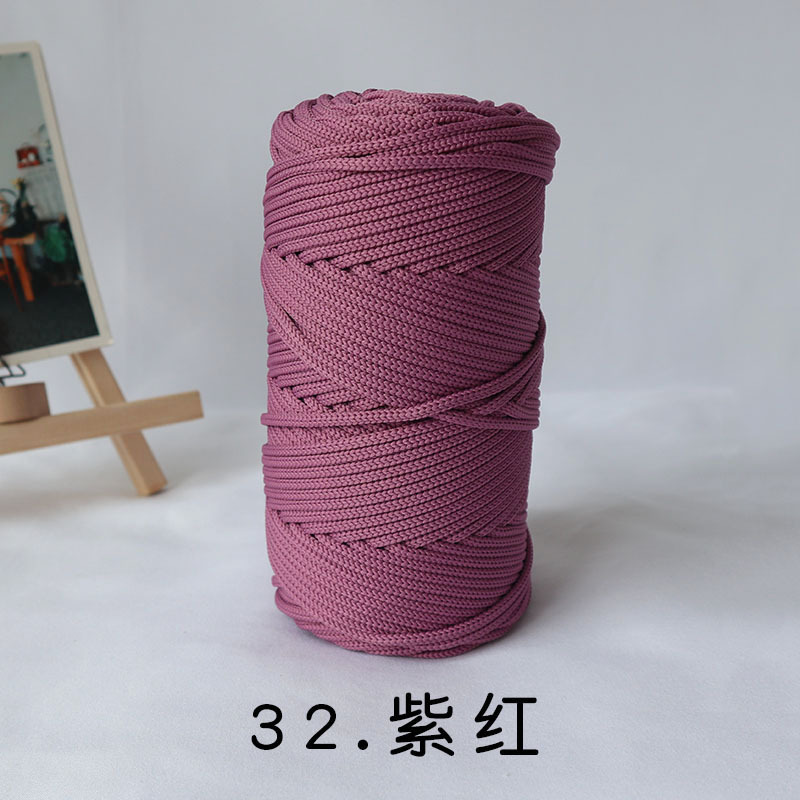 Antraceno Mengyuan 300g 4mm gran rollo redondo hilo gancho bolsa Alfombra tejida cuerda redonda ins viento gradiente Mat línea