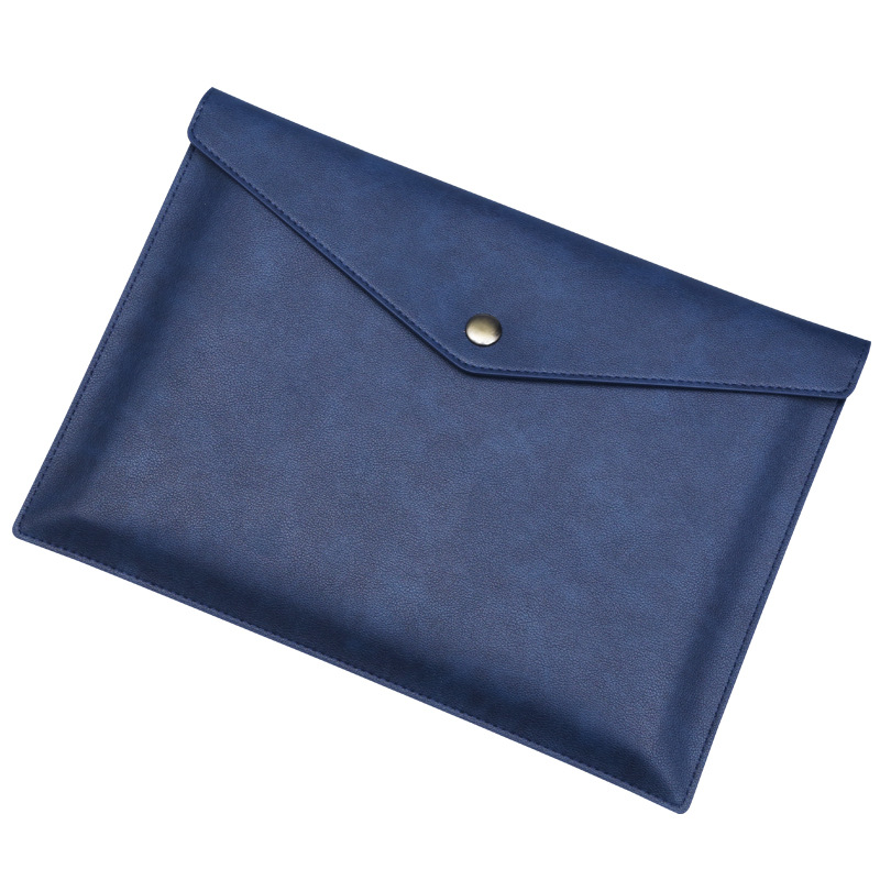 A4 imitación de cuero de gran capacidad de almacenamiento de información bolsa de oficina de negocios archivo de una sola capa bolsa de archivo personalizable LOGO
