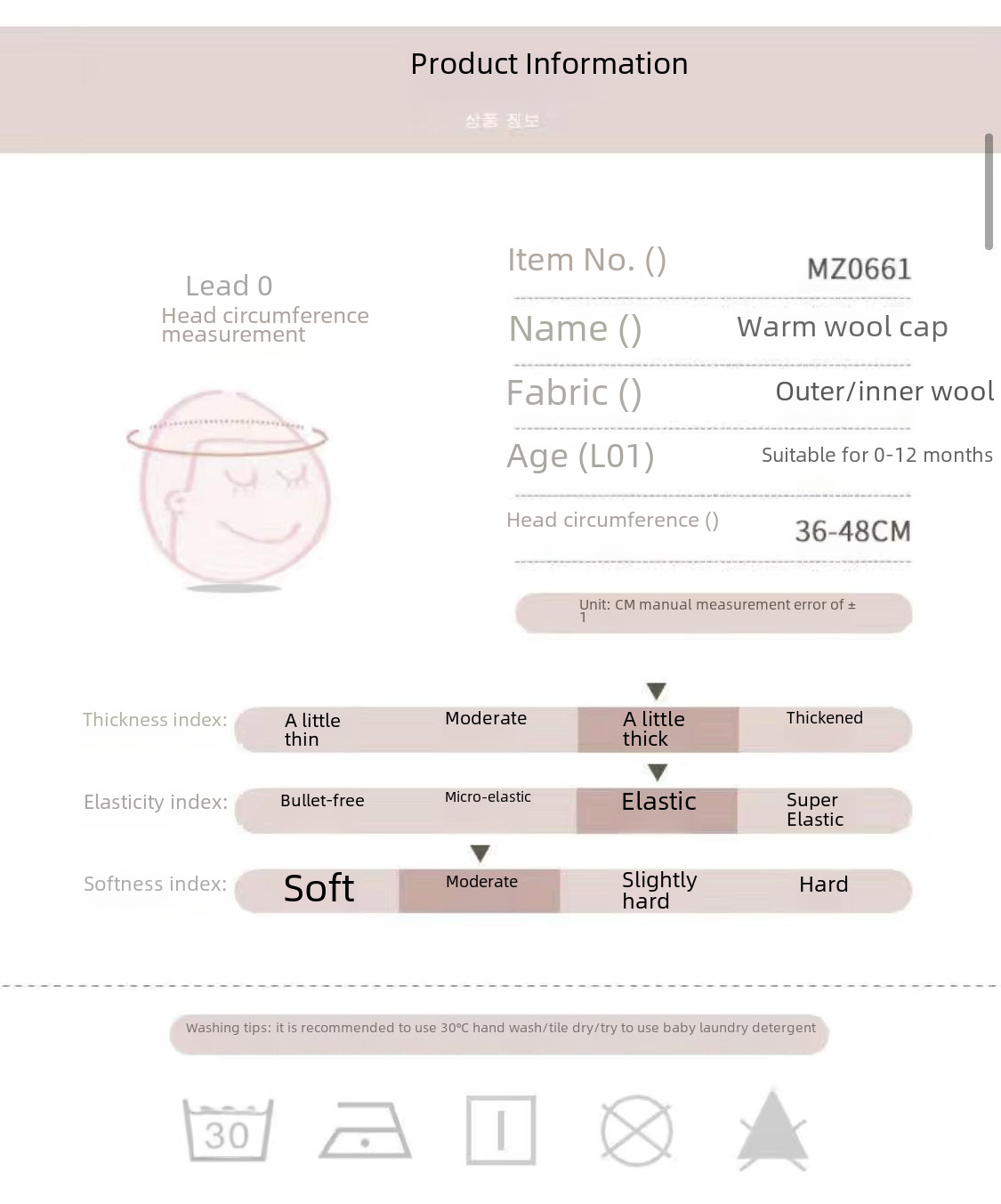 Babymütze Frühling und Herbst 0-3-6-12 Monate alt männlich und weiblich Babymütze Winter warme Wolle Kindermütze Schal_voghion.com