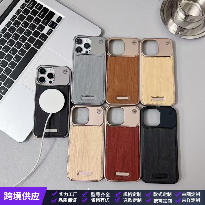 Suitable for Iphone16 Apple 17Promax Large Window 12 Leather 15Plus Magnetic 14 Anti-Fall 13 Protective Cover
