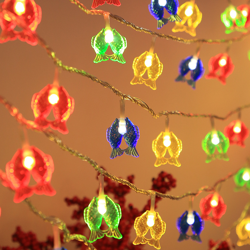 LED Pisces modelling string lights new year Spring Festival Lantern courtyard Market decorate Jubilation Atmosphere Coloured lights wholesale