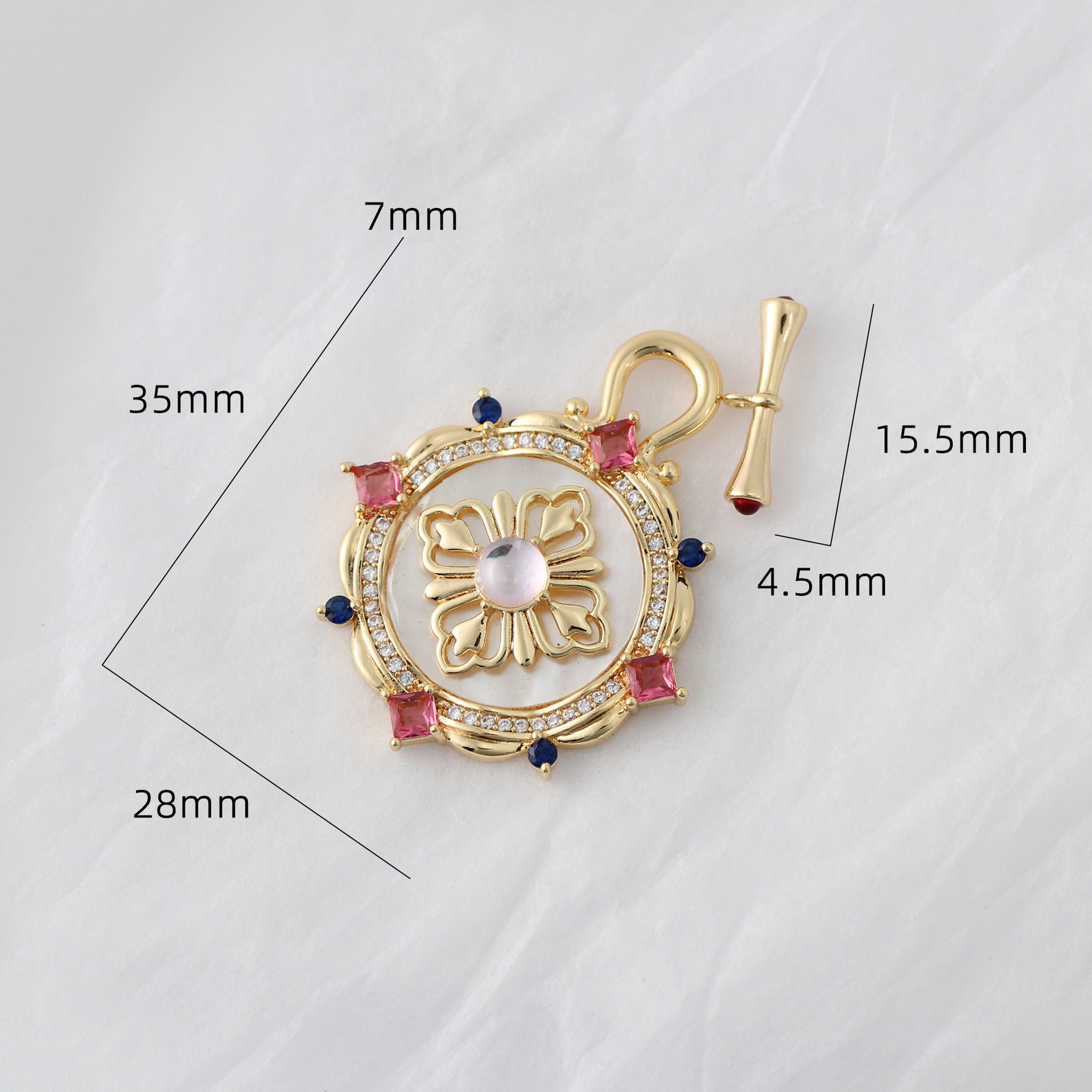 1 Jeu Le Cuivre Géométrique Pendentif Boucle De Bijoux display picture 3