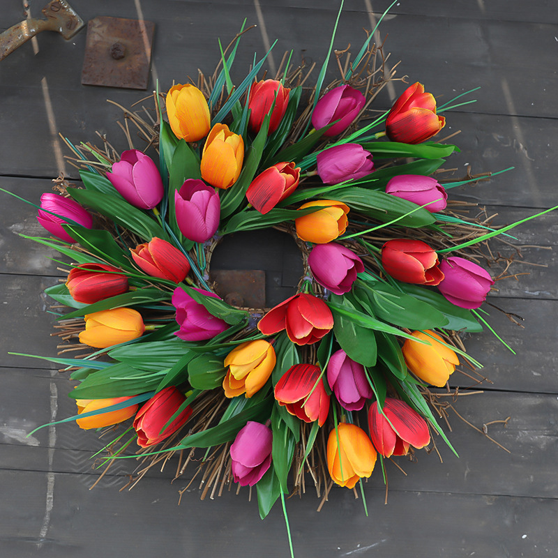 Día de la Independencia de Estados Unidos Guirlanda Día Nacional Guirlanda Puerta Colgante Vina Colgante Tulipanos Anillo de Sol Decoración de Vina