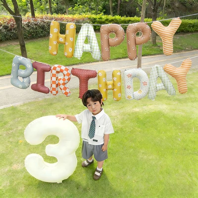 Fabric Happy Birthday Letter Balloon Set for Boys and Girls Baby First Birthday Party Scene Decoration Background Wall Fabric Happy Birthday Letter Balloon Set for Boys and Girls Baby First Birthday Party Scene Decoration Background Wall