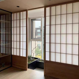 Japanese-Style Sliding Doors, Sliding Doors, and Room Lattice Doors, Solid Wood Chinese-Style Wooden Grille Partition Doors, Shoji Doors, Tatami Customization