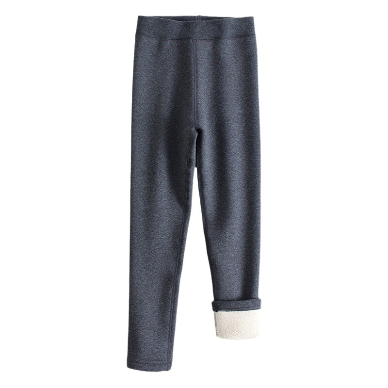 Girls' Leggings fleece-lined Thickened Pants for Autumn and Winter Children's Tight Pants Winter Boneless Solid Color Trousers for Outer Wear