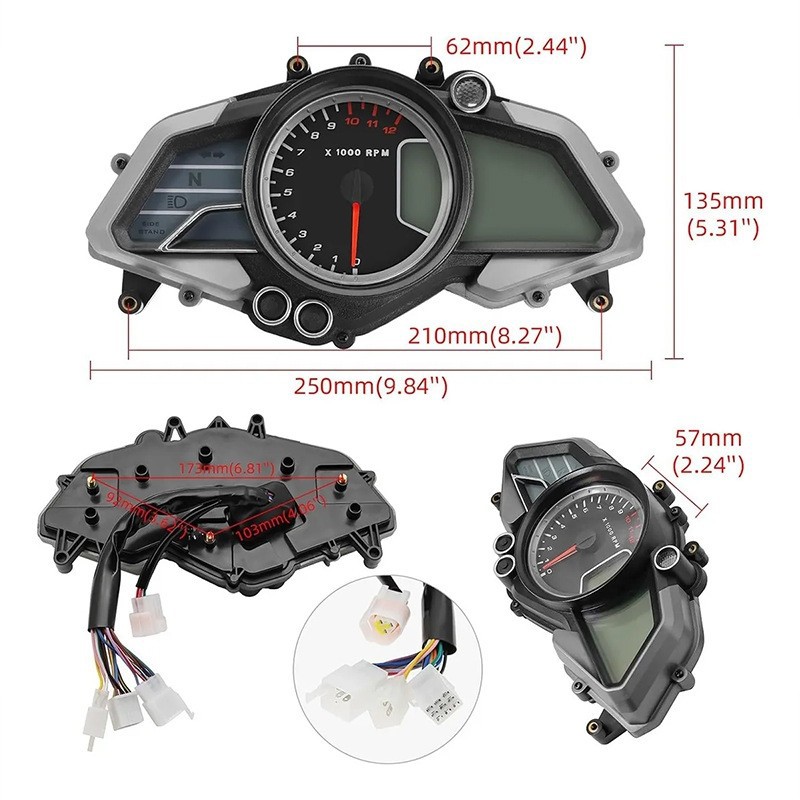 Motorcycle Modified Digital Lcd Meter Bajaj Pulsar 200Ns Modified Model with Speed and Mileage Display