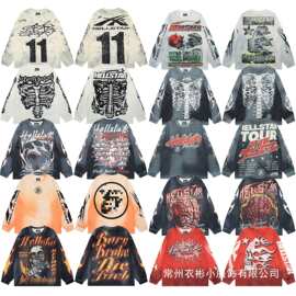 HELL 25ss新品之星vintage美式复古秋冬宽松长袖打底衫T批发