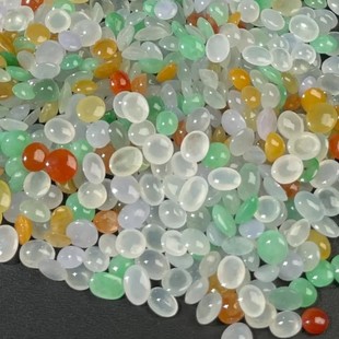 Myanmar Jadeite A-Grade High Ice Glass Cabochon Ring with Loose Stones, Popular Overseas Live Broadcast Men's and Women's Inlaid Rings