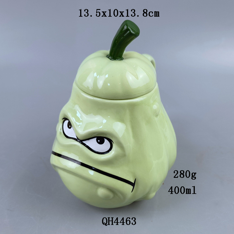 Taza en relieve de cerámica Taza de agua en rodajas de limón fresco pintada a mano Taza creativa hecha a mano Taza de fruta creativa