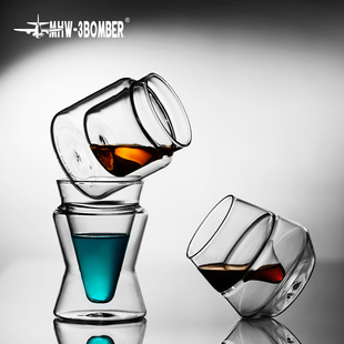 MHW-3BOMBER Bomber DW Double-layer Glass Coffee Cup Hand-washed Tasting Fragrant Cup Italian Concentrated Cup