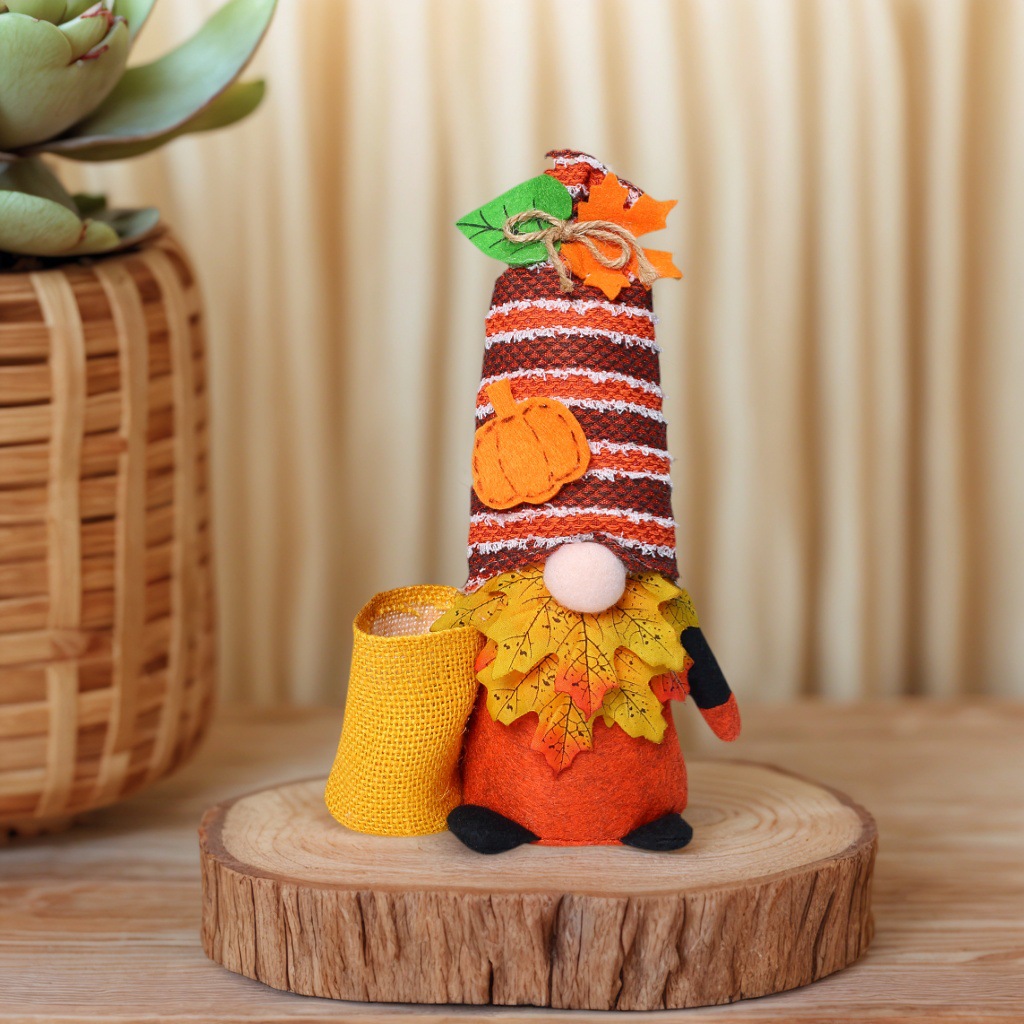 Nuevo festival de cosecha de felpa de Acción de Gracias transfronterizo decoración muñeca sin rostro calabaza hoja de arce Rudolph decoración lote