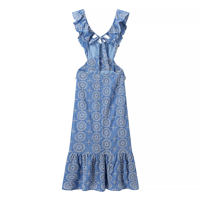 206g Weight Maxi Long Dress Dress Length Type Sleeveless Sleeve Length Sheath Dress Dresses Type Polyester Fabric Type High Waist Waist Line Holiday, Travel Occasion V Neck Neckline Slim Fit Type Lace Pattern Summer Season Women's Gender Printing Design Casual, Elegant Style Wholesale Women's Casual Elegant Printing Lace Holiday Travel V Neck Sleeveless Sheath Dress 7