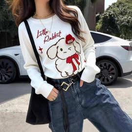 圣诞针织套头圆领上衣