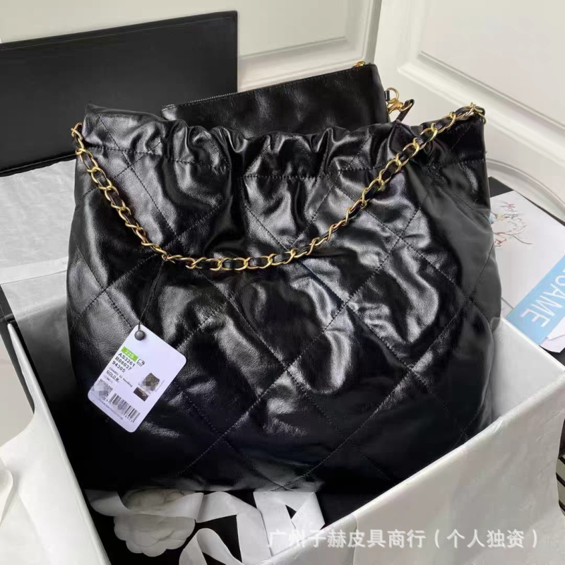 原厂皮小香风22bag垃圾袋迷你子母链条菱格托特购物袋单肩斜挎包|undefined