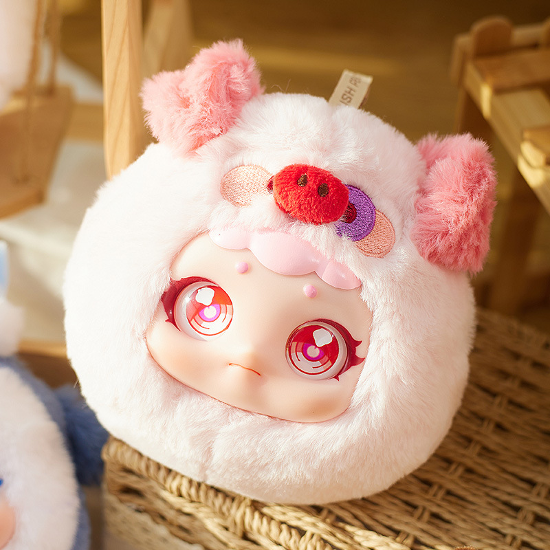 귀여운 애완동물 놀이공원 지퍼백 펜던트 플러시 블라인드 박스 귀여운 소녀 침실 침대 옆 탁자 장식품 학생 작은 선물