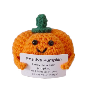 Amazon's Popular Pumpkin Positive Energy Succulent Potted Doll Handmade Bear Wool Doll Crocheted Doll Finished Product