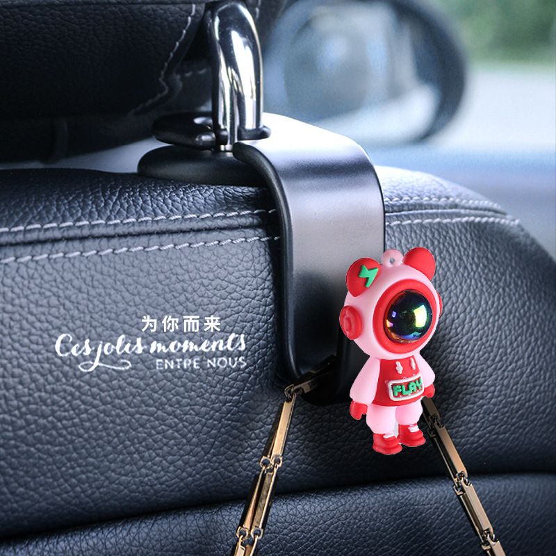 Lightning Bear Gancho para coche, respaldo del asiento, gancho para coche, gancho de almacenamiento trasero multifuncional, almacenamiento en coche lindo