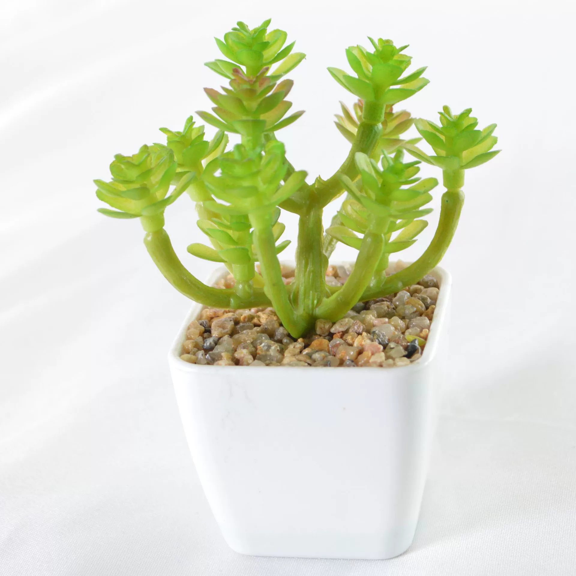 Simulation plastic small white pot simulation of succulent plants potted bonsai square pot