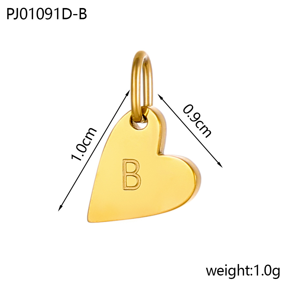 4g Weight Pendant Jewelry Making Type DIY Ornament Accessories Classification 1 Piece, 1 Set Quantity 304 Stainless Steel Material Letter, Heart Shape Pattern All Seasons Season Plating Design Simple Style Style 1 Piece 1 Set 304 Stainless Steel Letter Heart Shape Pendant 4
