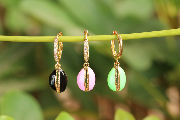 Wholesale Fashion Dripping Color Earrings display picture 3