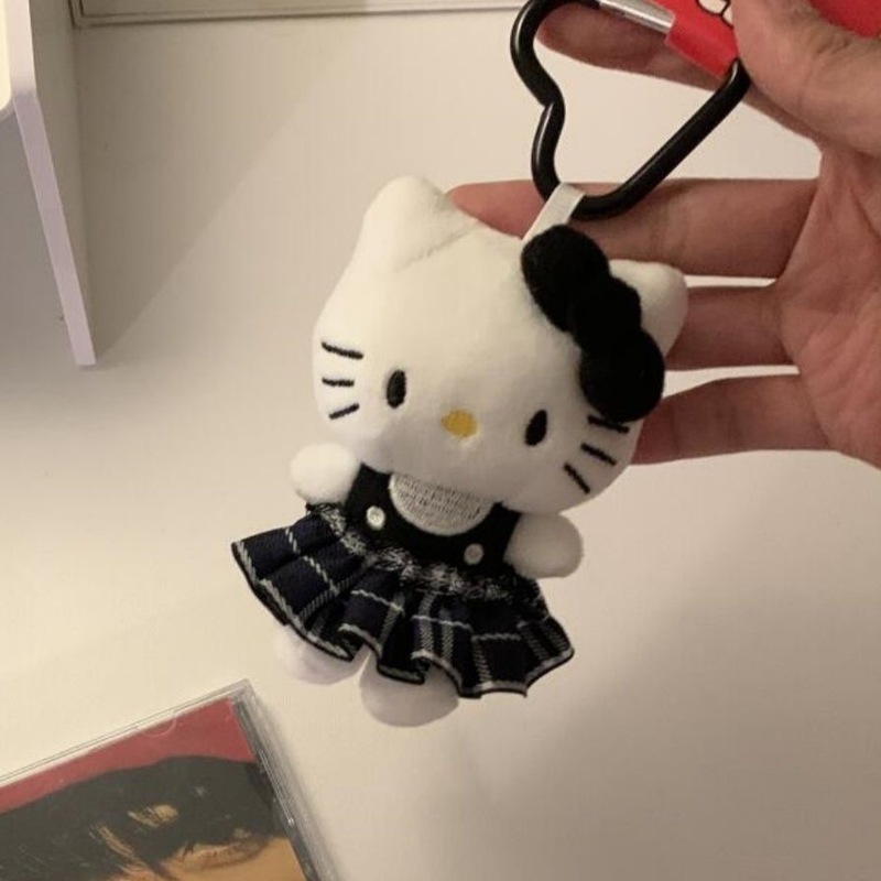 女装英国風プリーツスカートハローキティぬいぐるみペンダントインスタイル人形ラブキーホルダーバッグペンダント|undefined