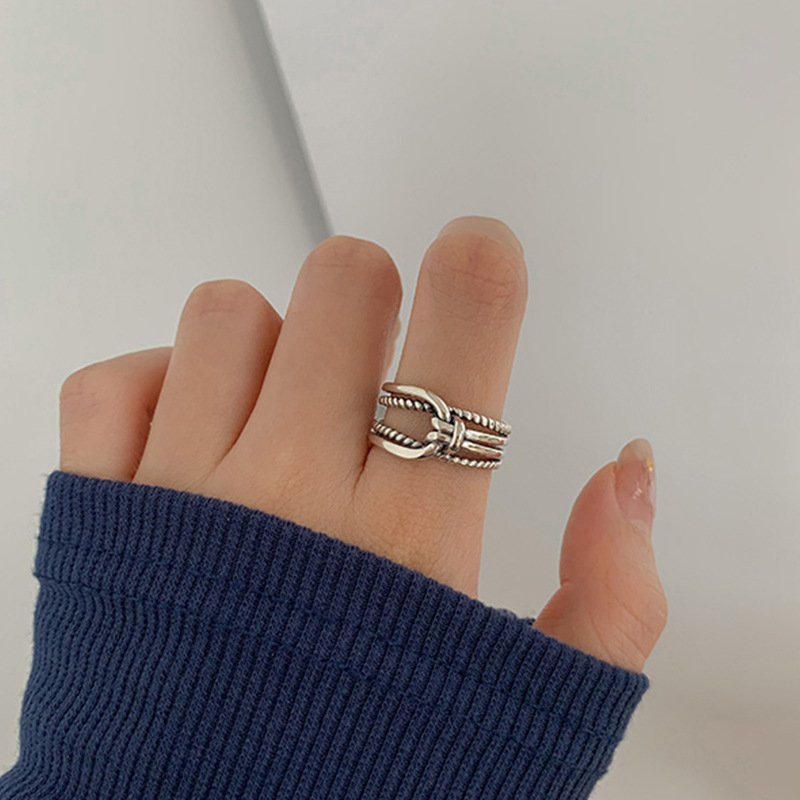 Minimalist Double Layer Designer Ring For Women Retro Style_voghion.com