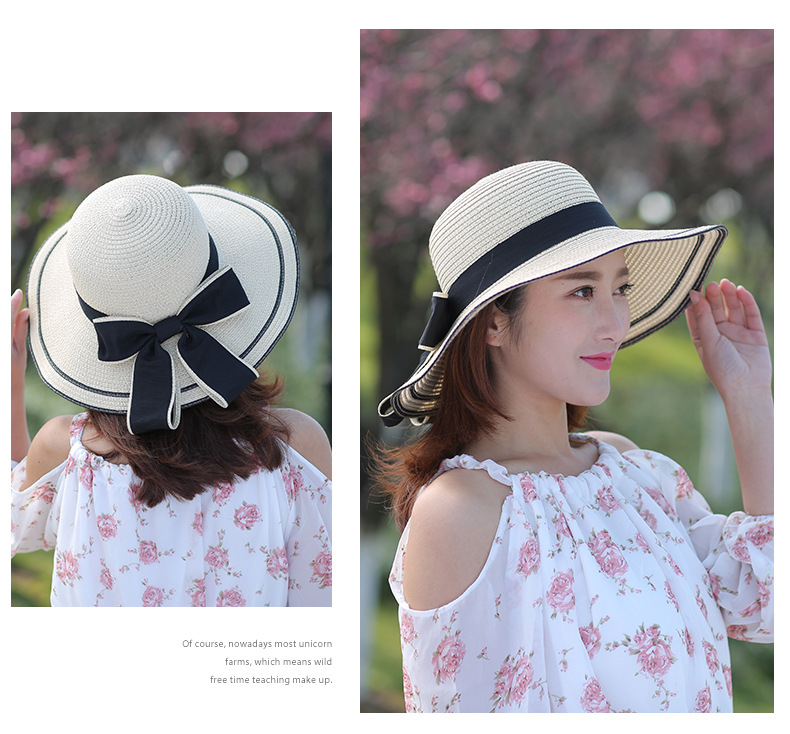 Women's Pastoral Simple Style Solid Color Big Eaves Straw Hat display picture 1