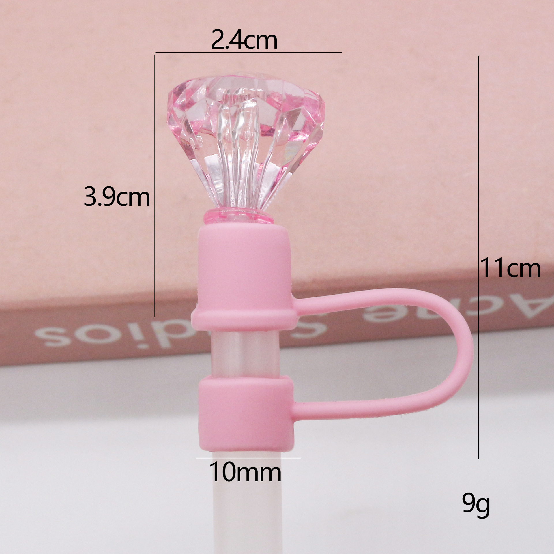 Tapón para pajita de 10 mm más vendido en Amazon, cubierta de silicona de grado alimenticio para pajita, tapón para pajita con diseño de dibujos animados en 3D, stock disponible del fabricante.