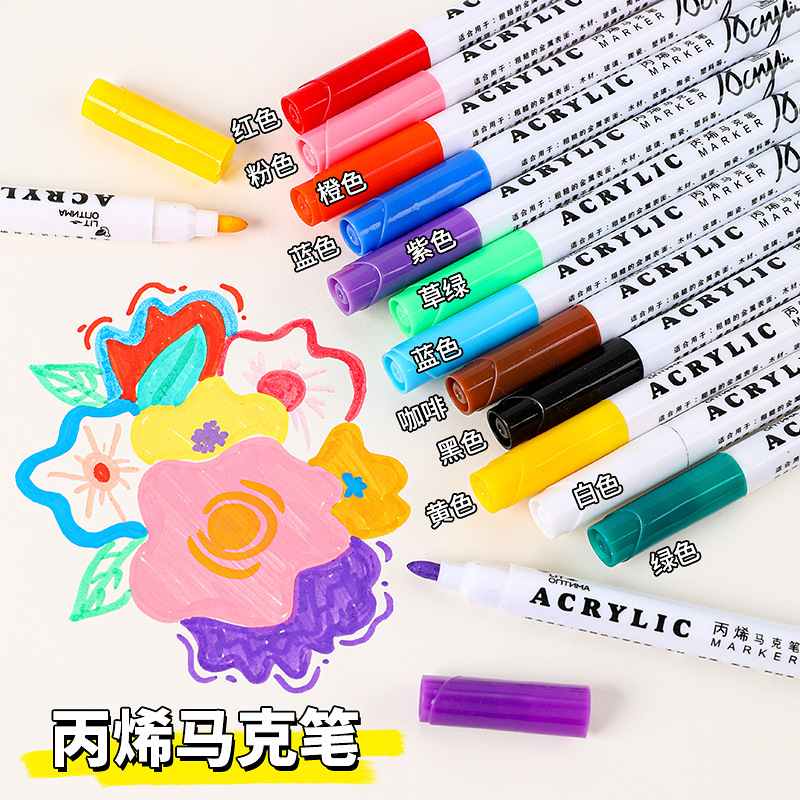 Tiktok mismo marcador de acrílico pluma de prensa de agua libre de tiza marcador de tarjeta negra pluma de acrílico de alta cobertura pluma de acrílico de Venta caliente