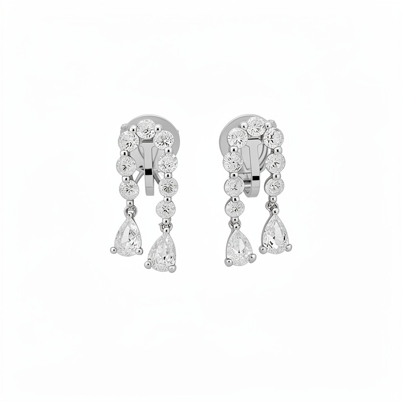 18 quilates de oro real galvanizado galvanizado galvanizado gota de agua orejas clips de orejas mujeres sin agujeros de orejas pendientes ligeros de lujo alta sensación de orejas al por mayor