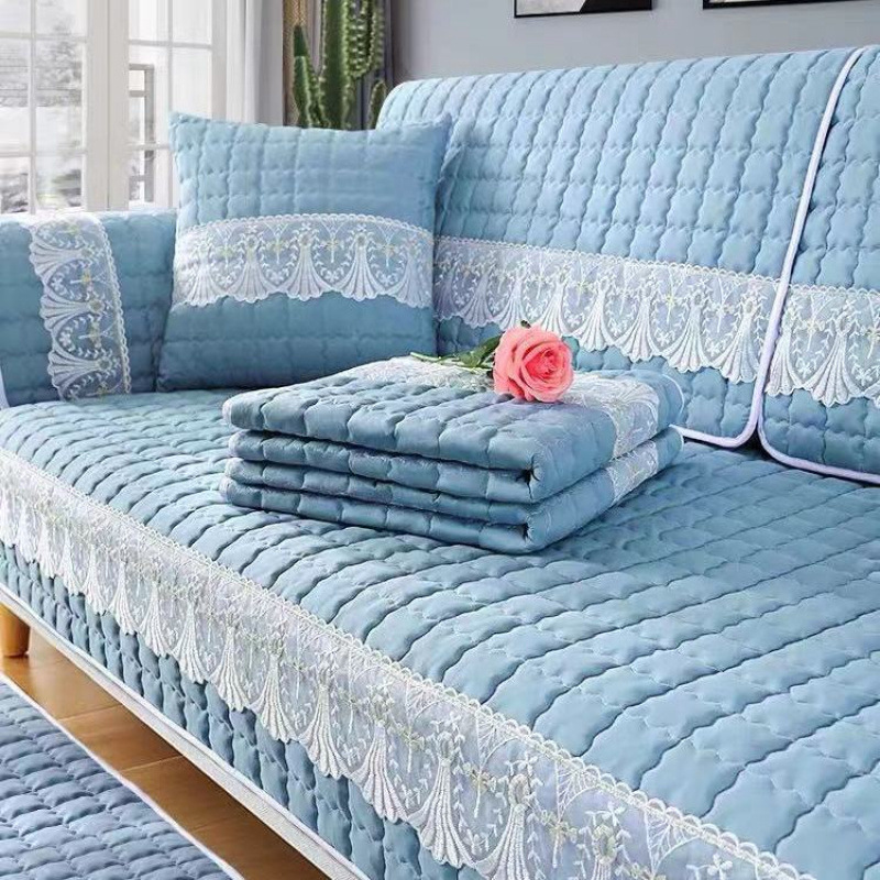 Four-Season Universal Sofa Cushion, Simple Non-Slip Cushion, Sofa Cover, All-Inclusive Backrest Cover, Pastoral Sofa Cushion