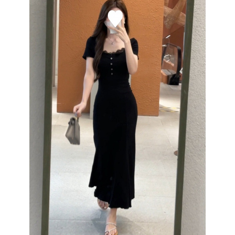 Black lace summer small design dress