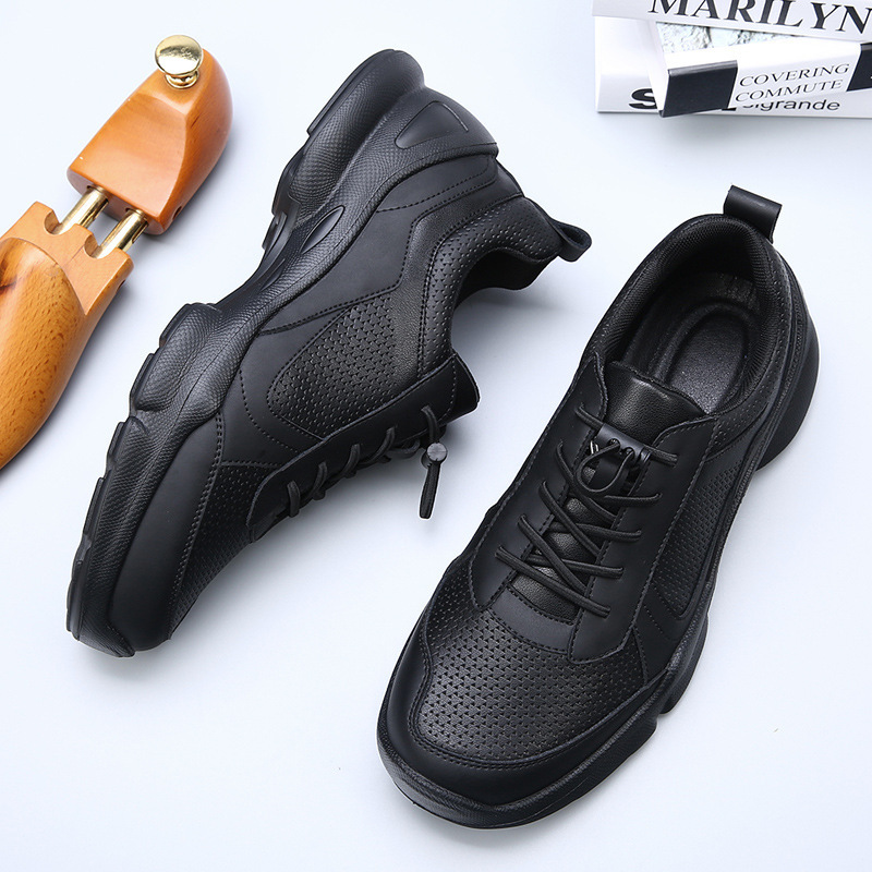 Love the Same Style of Genuine Leather Walking Shoes for Men, Breathable Sports Casual Shoes for Men, Lightweight, Wear-Resistant, Non-Slip Running Shoes, Trendy