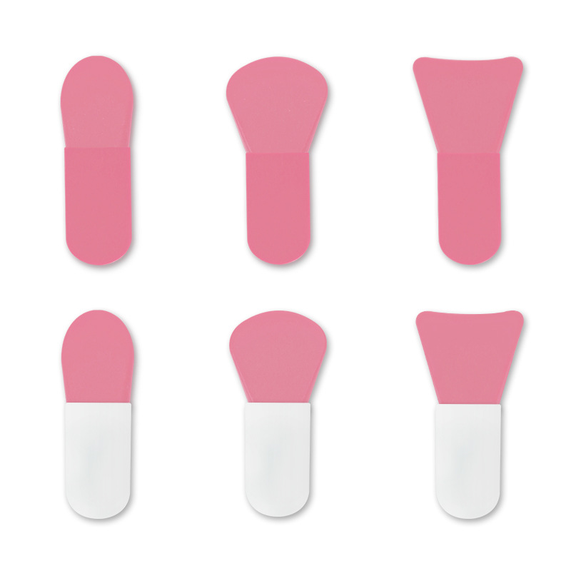 Nuevo pulgar mango corto máscara cepillo silicona cabeza belleza cepillo traje aplicar barro película mini máscara cepillo al por mayor