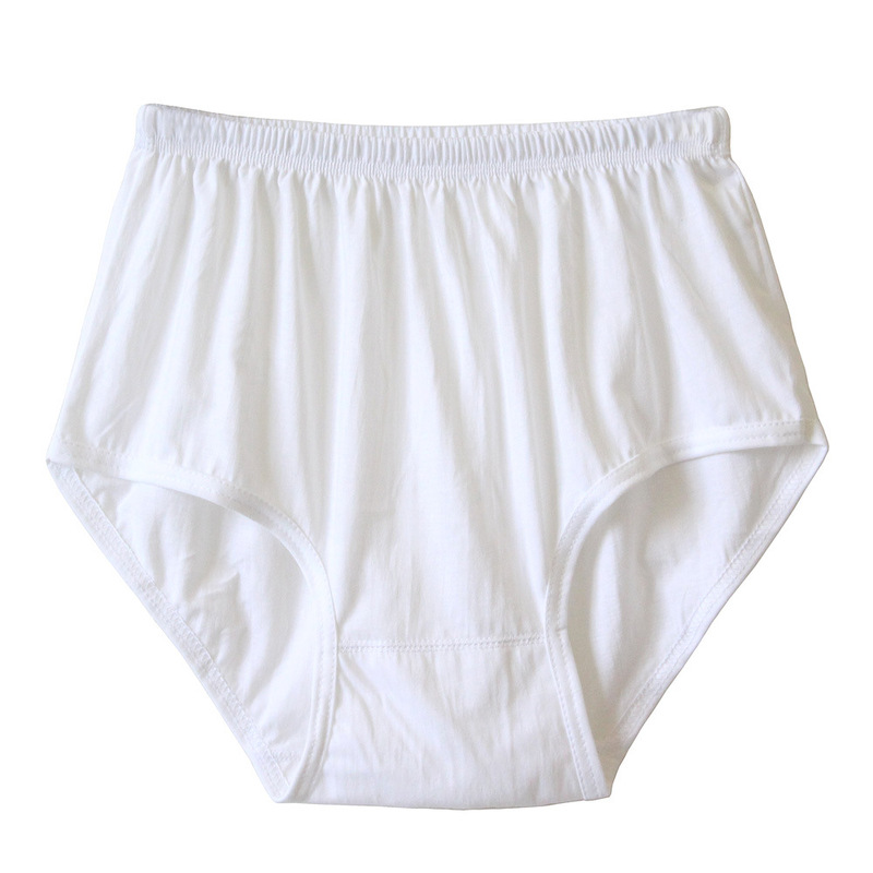 White Underwear for Middle-Aged and Elderly Men and Women, High-Waisted, Pure Cotton, Loose-Fitting Briefs, Large Size Briefs
