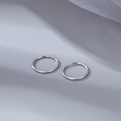 Under the Banyan Tree S999 sterling silver hoop earrings for women, summer niche design, pure silver ear bone nails, ear piercing earrings, earrings