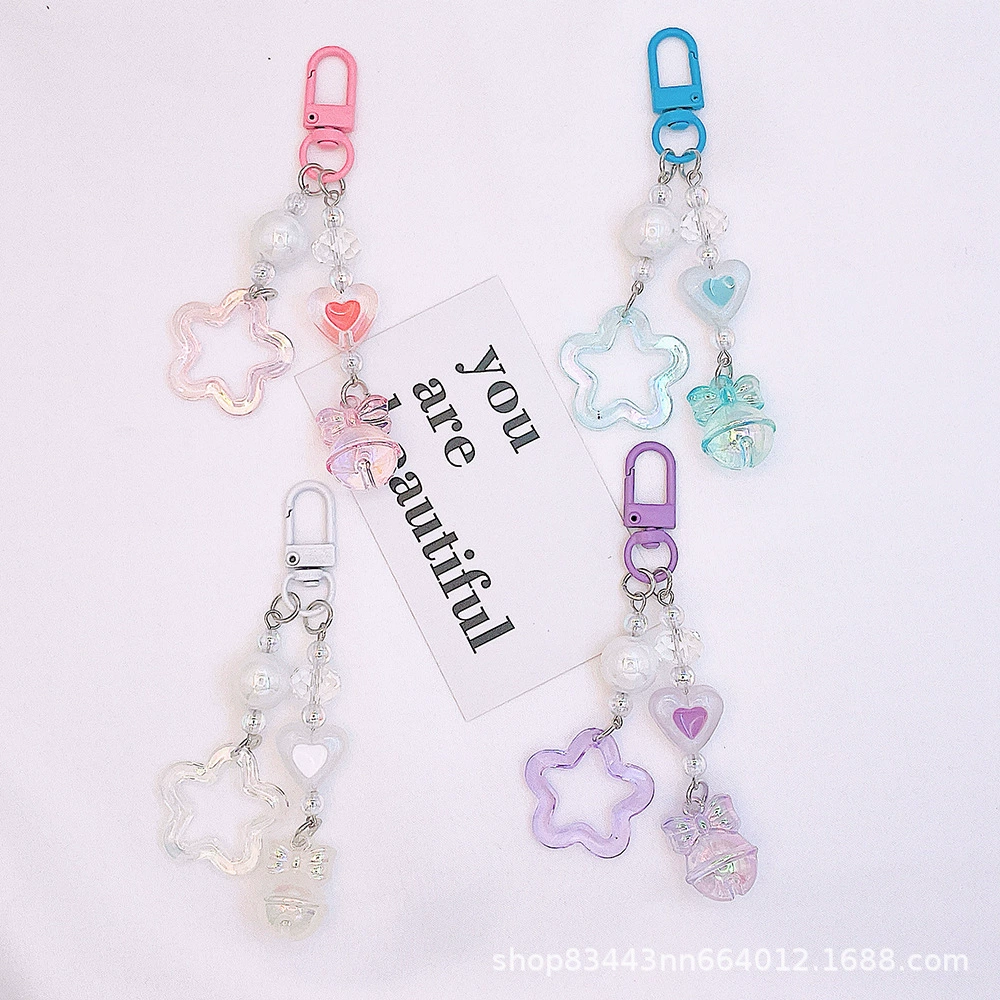 Acrylic cream keychain, two-color small bell, bag accessory, new collection