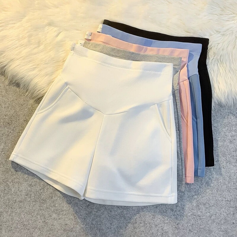 Maternity Pants Solid Color Belly Support Maternity Shorts Women's Summer Thin Style Outer Wear Spring and Summer Casual Sports Leggings Summer Wear