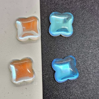 水晶玻璃定制 AB幻彩四叶草不规则月光石 源头厂家定制尺寸形状