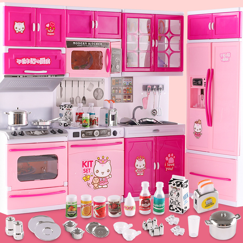 Los niños juegan a los juguetes de la casa de interacción entre padres e hijos Princesa simulación mini traje de cocina chica puesto de suministro de la fábrica