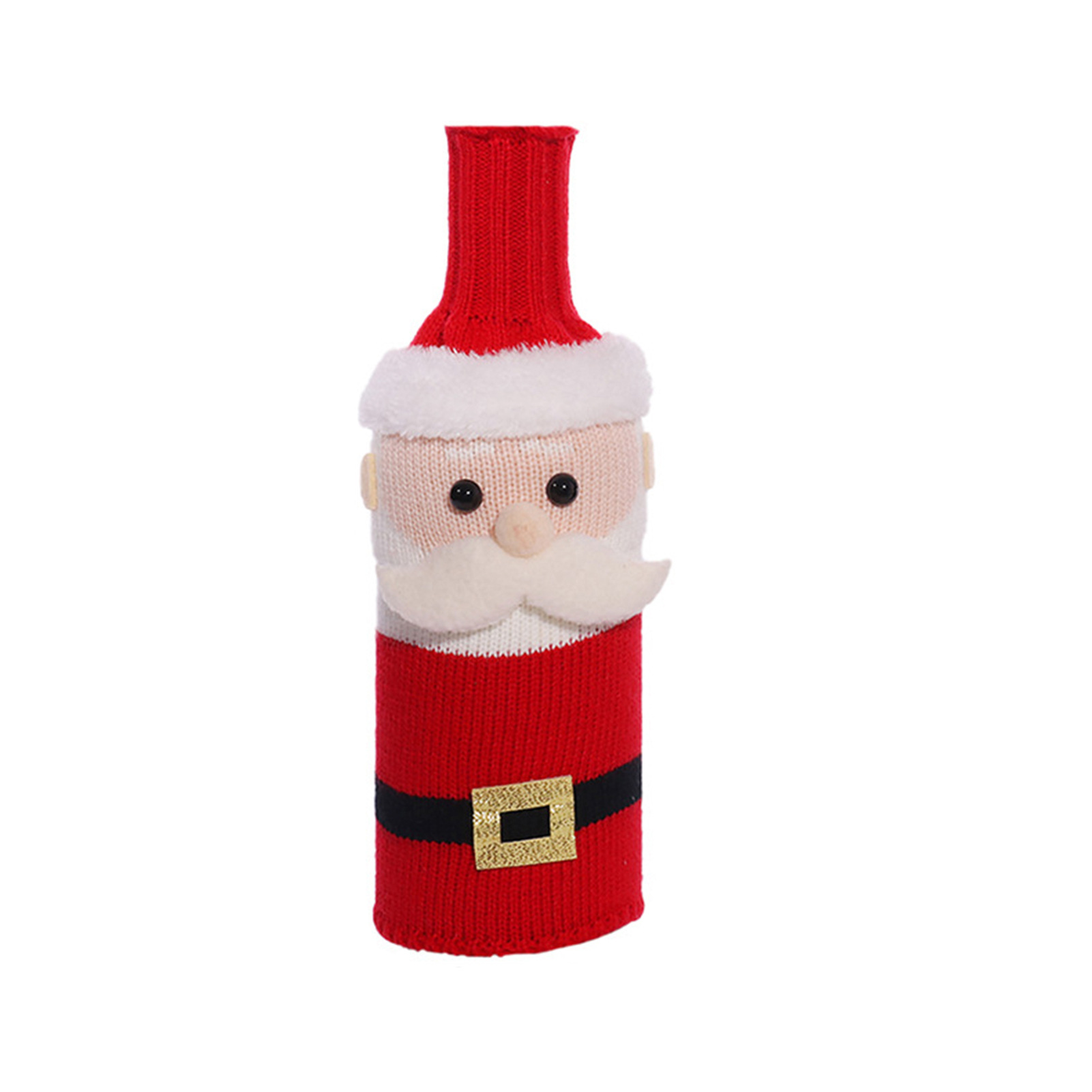 Cruzar la frontera nueva botella de vino de Navidad cubierta de punto cinturón de tela anciano muñeca cubierta de champán bar Mesa atmósfera Decoración