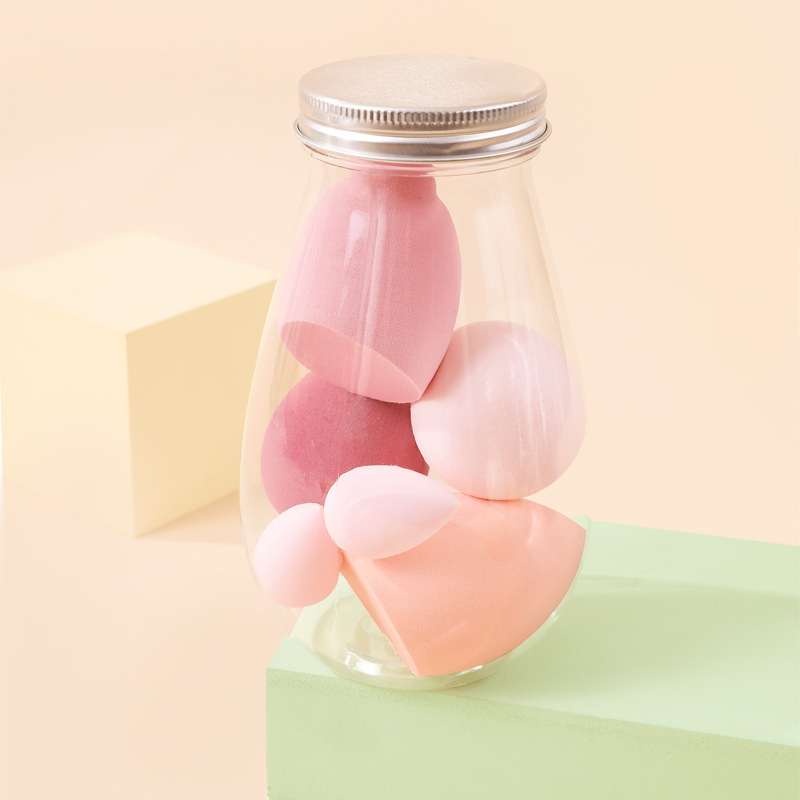 Juego de esponjas de maquillaje, 4 piezas, no absorben polvo, con forma de gota de agua y calabaza, esponjas de maquillaje anguladas, esponja cosmética, esponja tipo cojín.