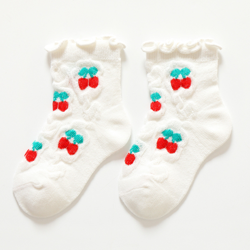 Calcetines sueltos de oreja de madera de verano calcetines de algodón para bebés calcetines de modelado de frutas de dibujos animados para NIÑOS Calcetines de malla transpirable