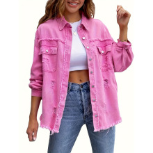 O 37868 Loose Ripped Denim Jacket �����ƶ�ţ������ŷ�����б�