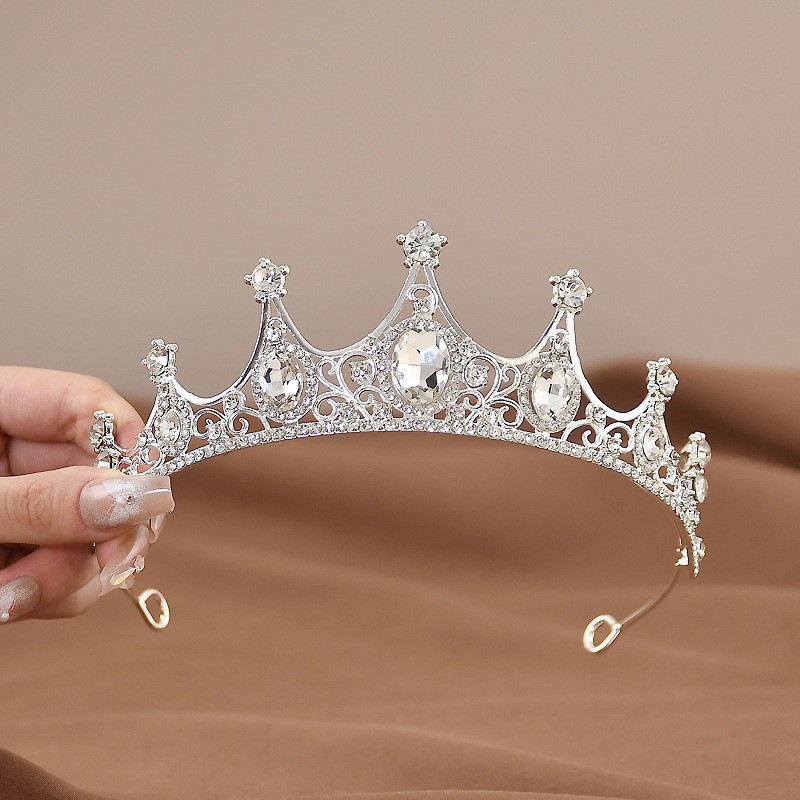 Pinzas para el cabello de boda al por mayor, tocados de cristal para novias, diademas para cumpleaños de niñas.